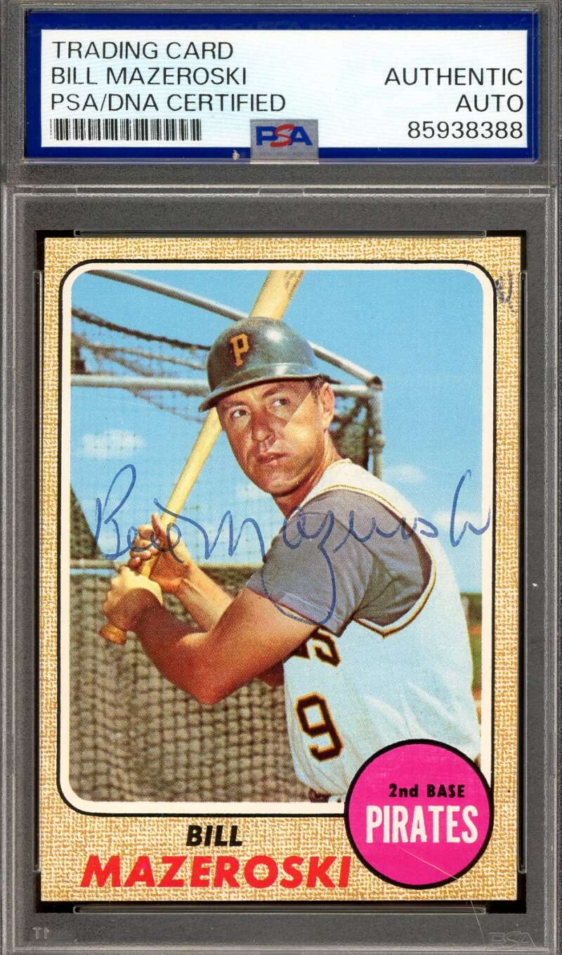 Bill Mazeroski PSA DNA Vintage Signed 1968 Topps Autograph Pirates