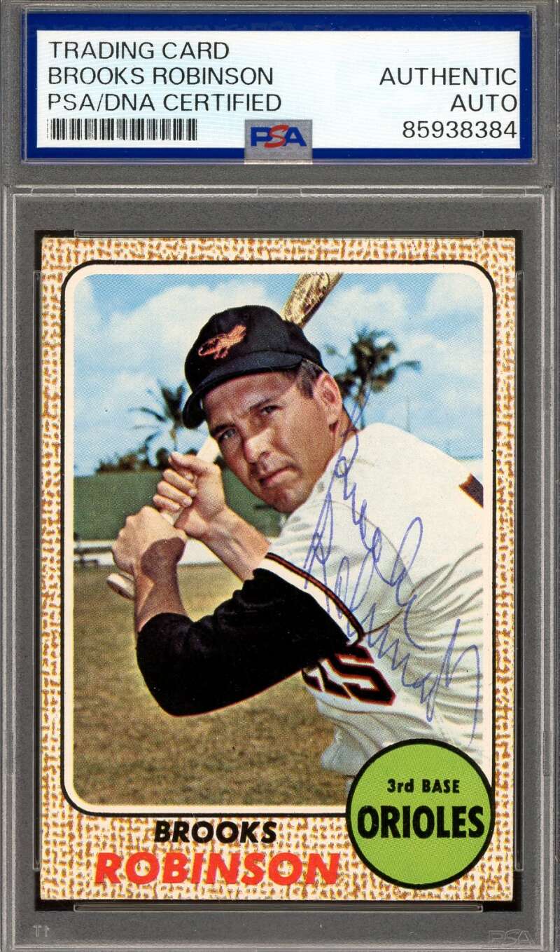 Brooks Robinson PSA DNA Vintage Signed 1968 Topps Autograph