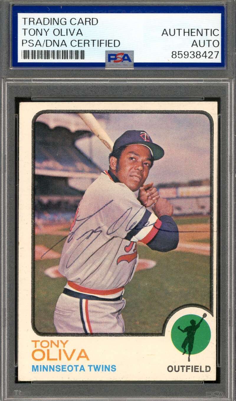 Tony Oliva PSA DNA Vintage Signed 1973 Topps Autograph Twins