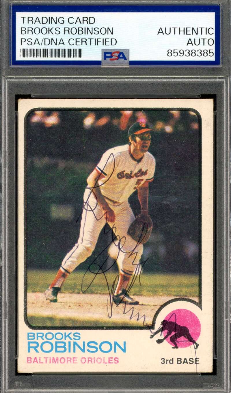 Brooks Robinson PSA DNA Vintage Signed 1973 Topps Autograph Orioles