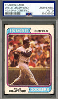 Willie Crawford PSA DNA Vintage Signed 1974 Topps Autograph Dodgers
