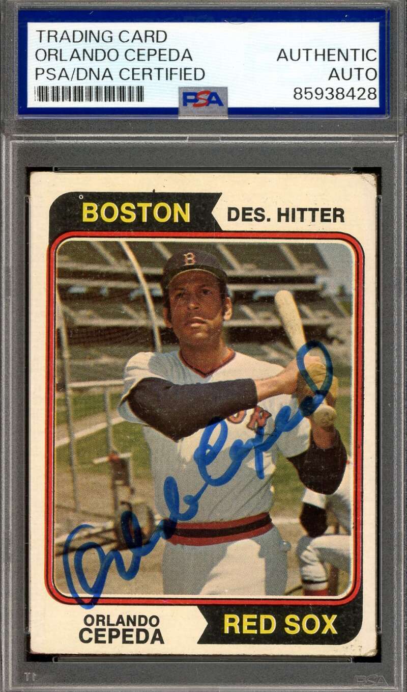 Orlando Cepeda PSA DNA Vintage Signed 1974 Topps Autograph Red Sox