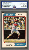 Joe Torre PSA DNA Vintage Signed 1974 Topps Autograph Cardinals