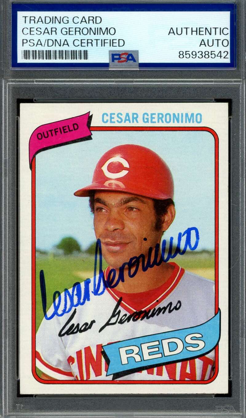 Cesar Geronimo PSA DNA Signed 1980 Topps Autograph
