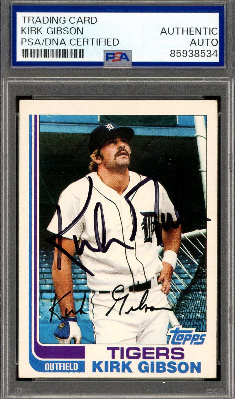 Kirk Gibson PSA DNA Vintage Signed 1982 Topps Autograph Tigers