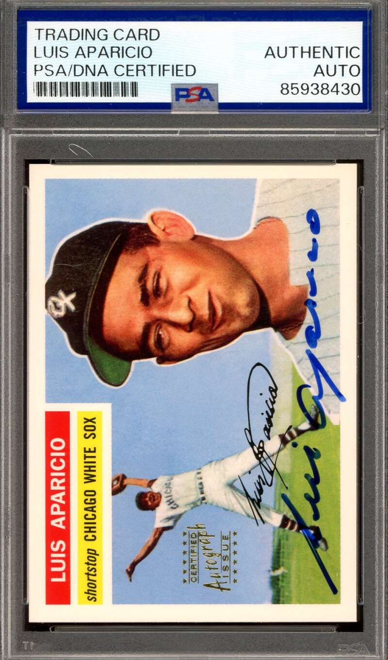 Luis Aparicio PSA DNA Signed 1997 Topps 1956 Reprint Rookie Autograph