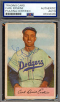Carl Erskine PSA DNA Vintage Signed 1954 Bowman Autograph Dodgers