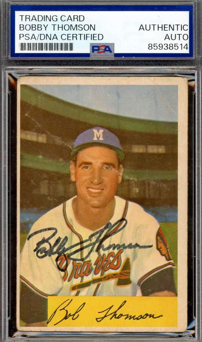 Bobby Thomson PSA DNA Vintage Signed 1954 Bowman Autograph
