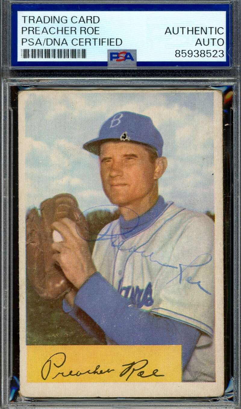 Preacher Roe PSA DNA Vintage Signed 1954 Bowman Autograph Dodgers