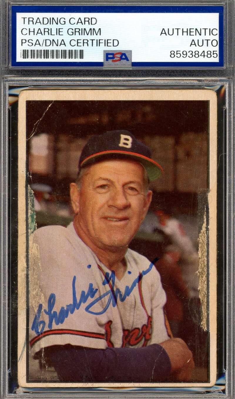 Charlie Grimm PSA DNA Vintage Signed 1953 Bowman Autograph