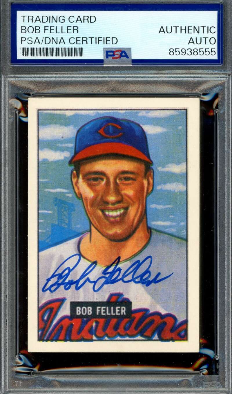 Bob Feller PSA DNA Signed 1951 Bowman 1986 Reprint Autograph