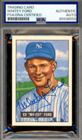 Whitey Ford PSA DNA Signed 1951 Bowman 1986 Reprint Rookie Autograph