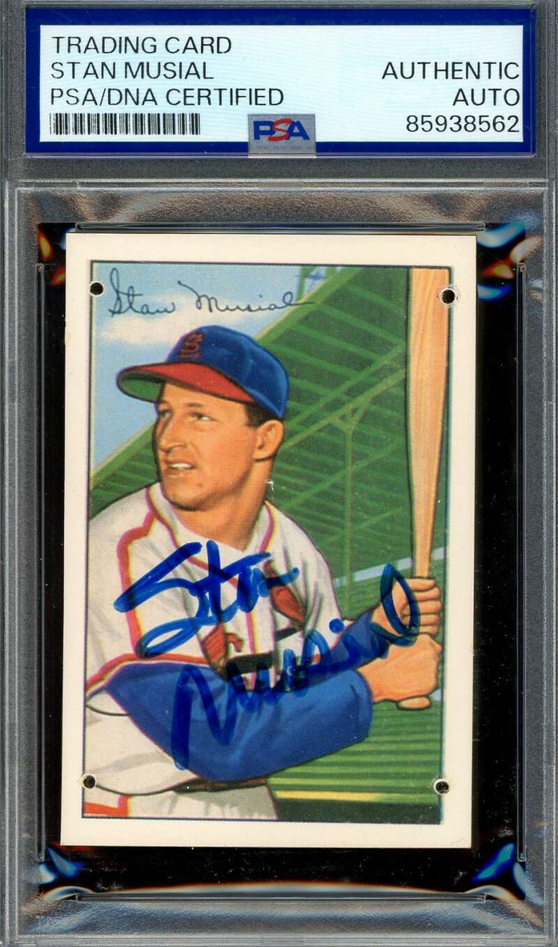 Stan Musial PSA DNA Signed 1952 Bowman 1987 Reprint Autograph