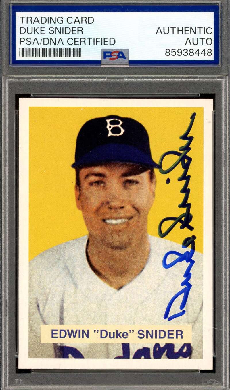 Duke Snider PSA DNA Signed 1949 Bowman 2001 Topps Reprint Rookie Autograph