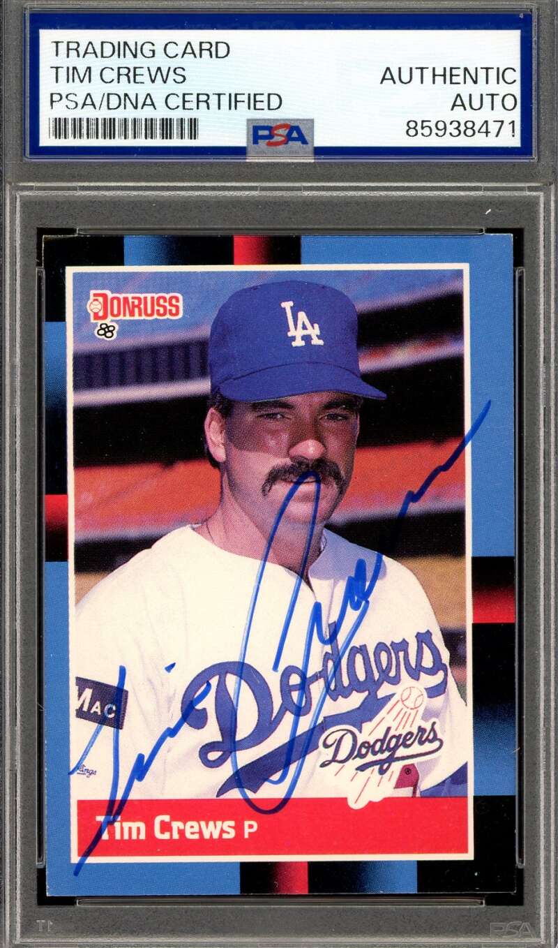 Tim Crews PSA DNA Signed 1988 Donruss Rookie D.93 Autograph