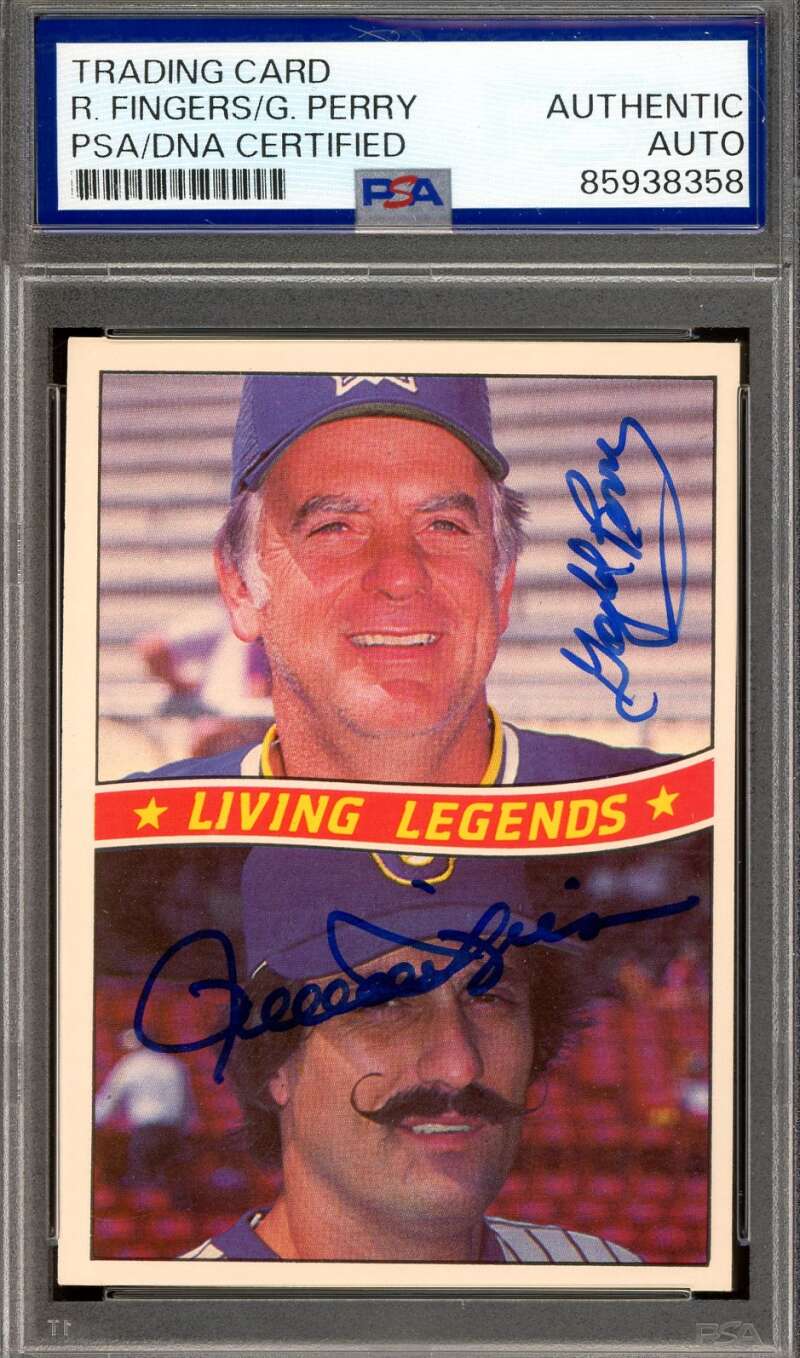 Rollie Fingers Gaylord Perry PSA DNA Signed 1984 Donruss Living Legends Autograph