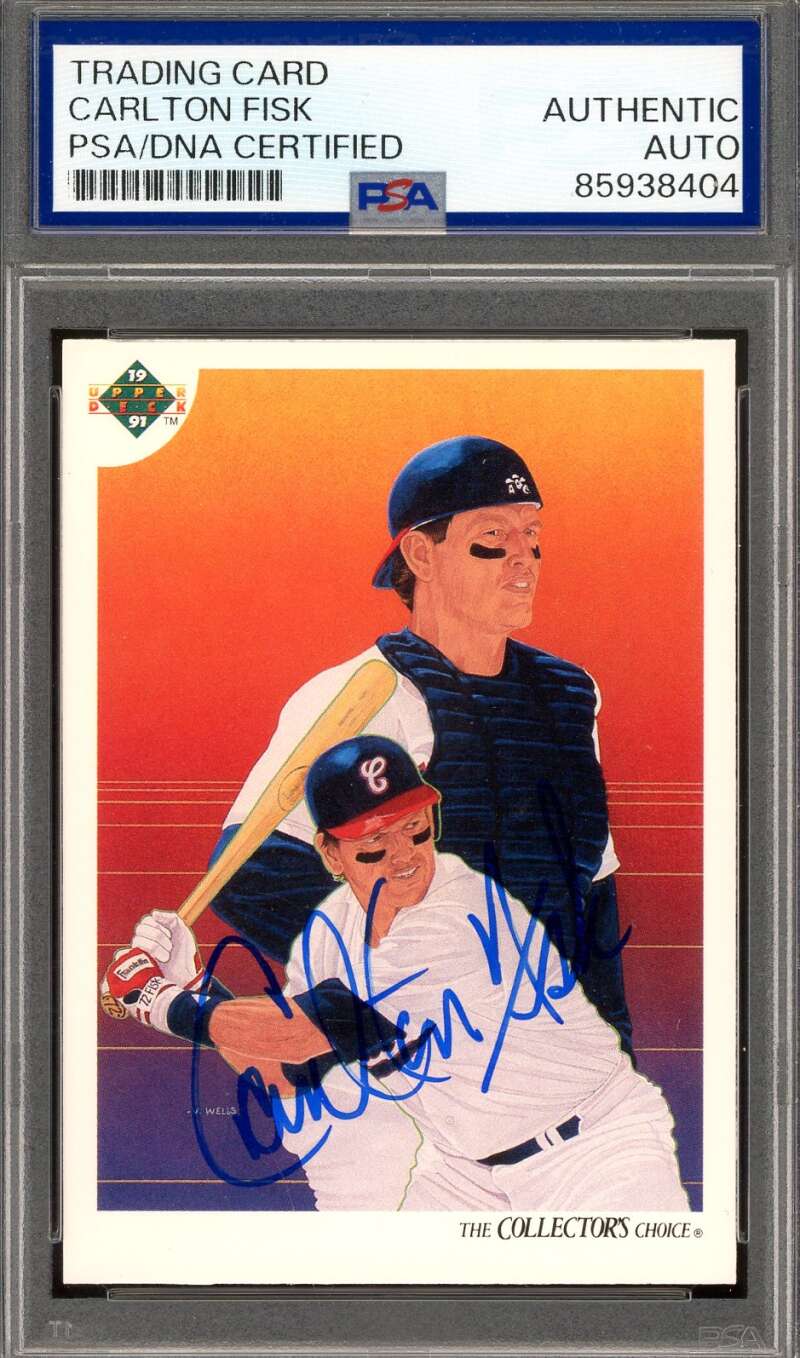 Carlton Fisk PSA DNA Signed 1991 Upper Deck Collector's Choice Autograph