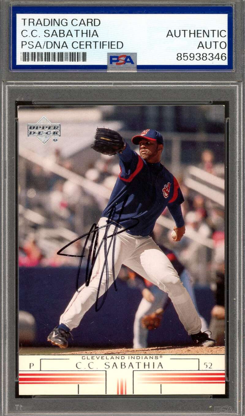 C.C. Sabathia PSA DNA Signed 2001 Upper Deck Autograph