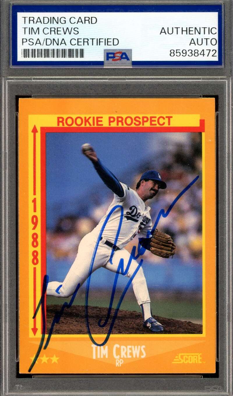 Tim Crews PSA DNA Signed 1988 Score Rookie D.93 Autograph