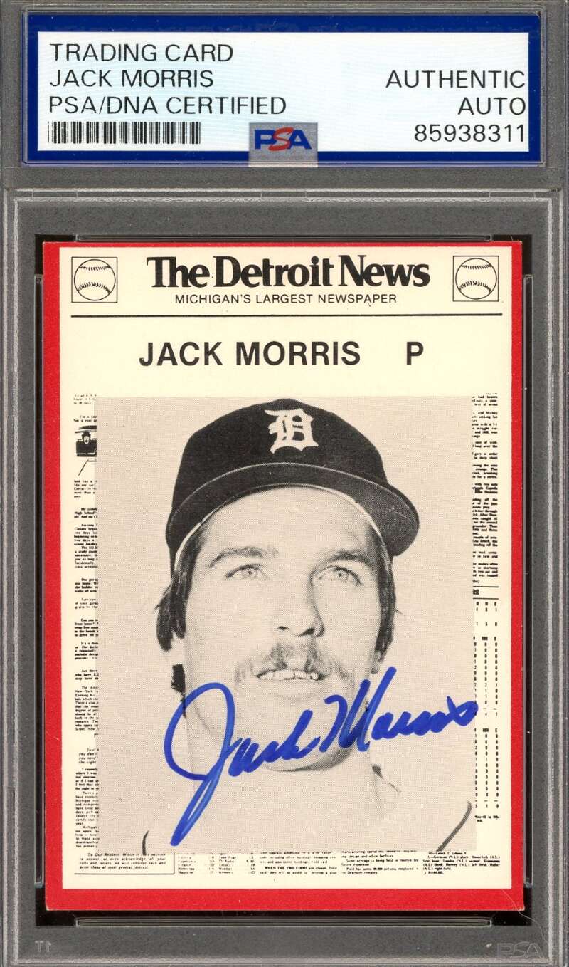 Jack Morris PSA DNA Signed 1981 Detroit News Autograph