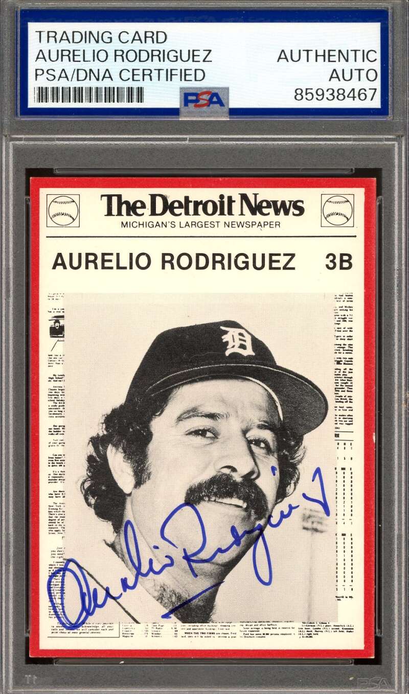 Aurelio Rodriguez PSA DNA Signed 1981 Detroit News Autograph