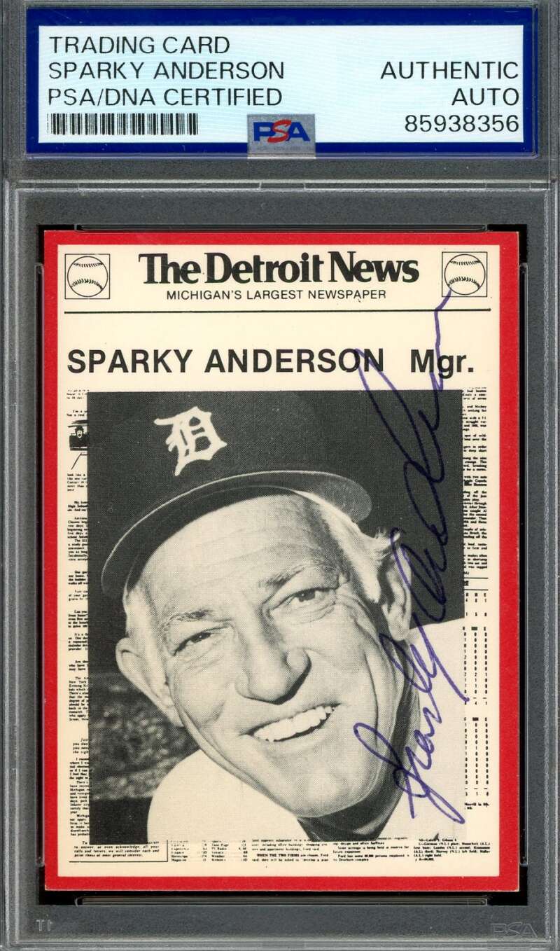 Sparky Anderson PSA DNA Signed 1981 Detroit News Autograph
