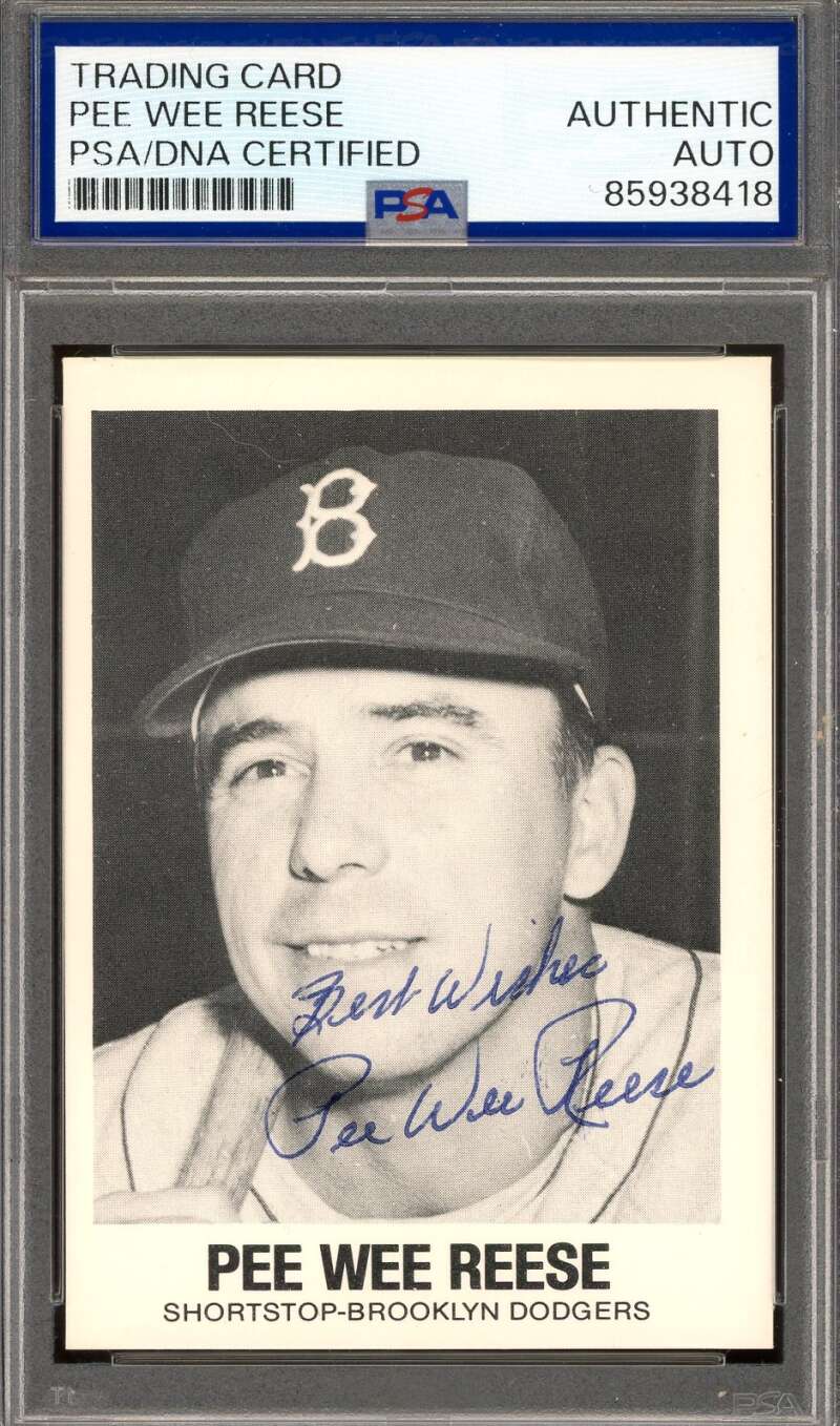 Pee Wee Reese PSA DNA Signed 1977 TCMA Renata Galasso Autograph