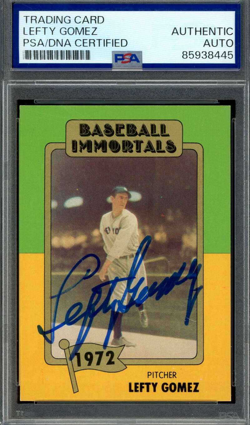 Lefty Gomez PSA DNA Signed 1980-84 SSPC Baseball Immortals Autograph