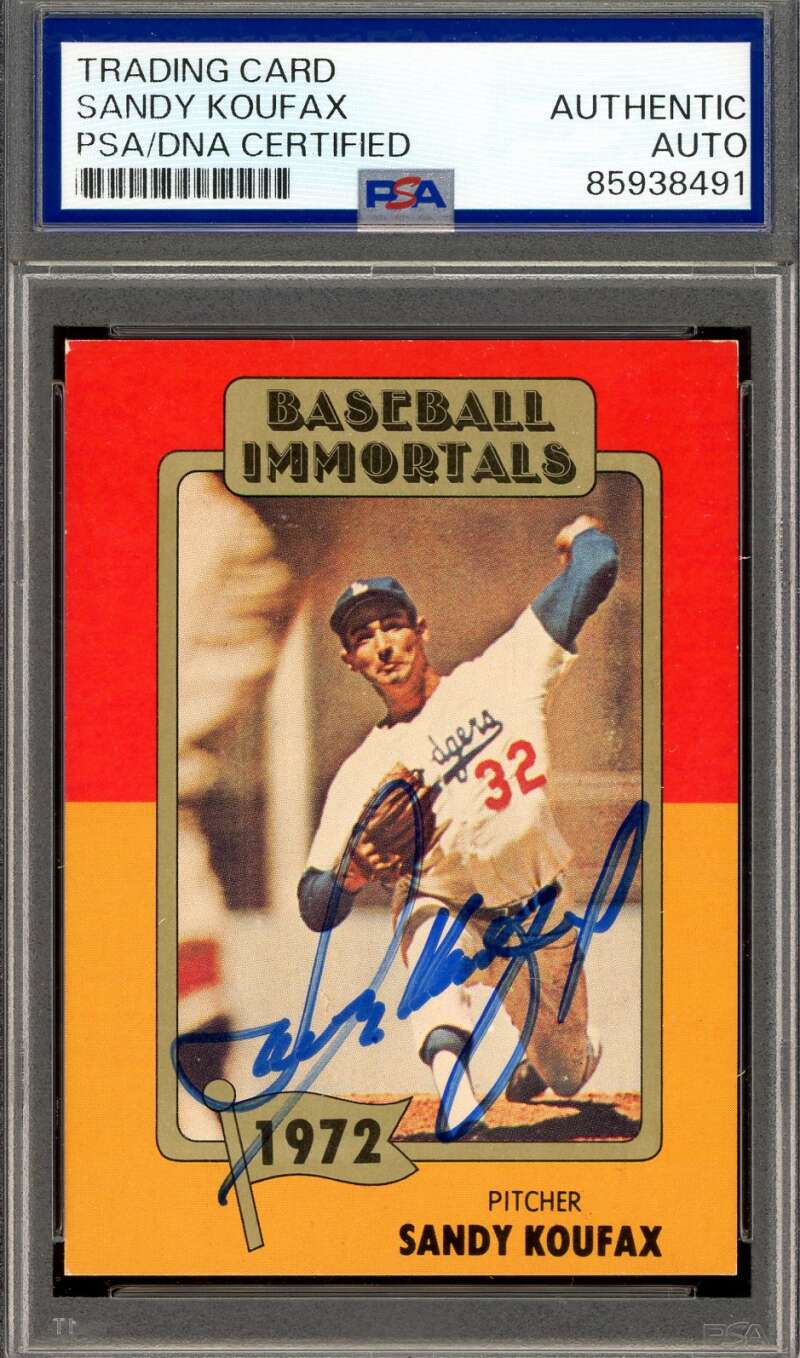 Sandy Koufax PSA DNA Signed 1980-84 SSPC Baseball Immortals Autograph