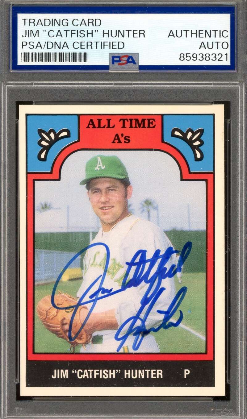 Jim Catfish Hunter PSA DNA Signed 1986 TCMA All Time A's Autograph