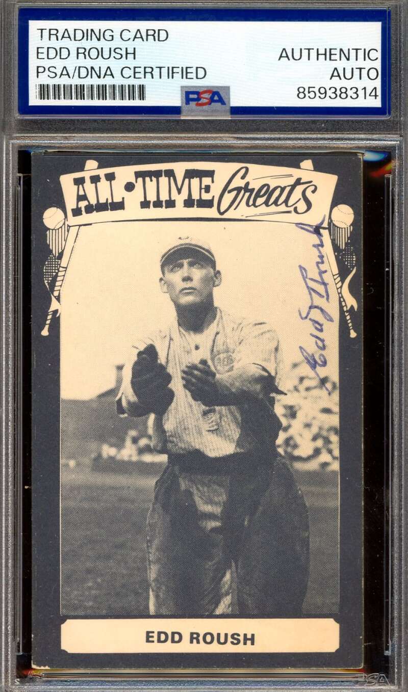 Edd Roush PSA DNA Signed 1973-79 TCMA All Time Greats Autograph