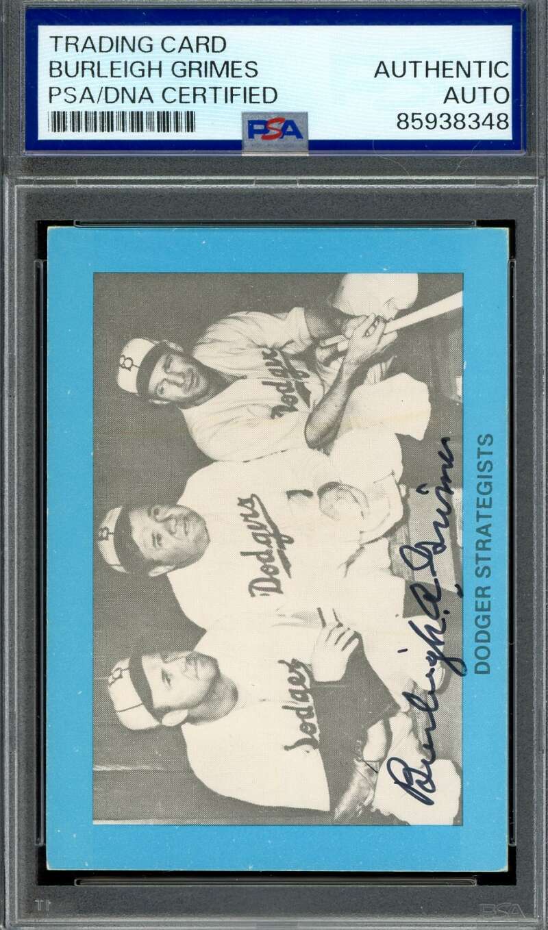 Burleigh Grimes PSA DNA Signed 1977 Dodger Strategists Autograph