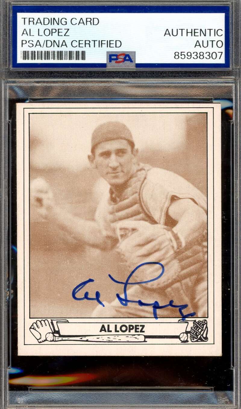 Al Lopez PSA DNA Signed 1942 Play Ball 1983 TCMA Reprint Autograph
