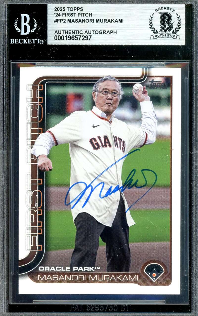 Masanori Murakami Beckett BAS Signed 2025 Topps 2024 First Pitch Autograph