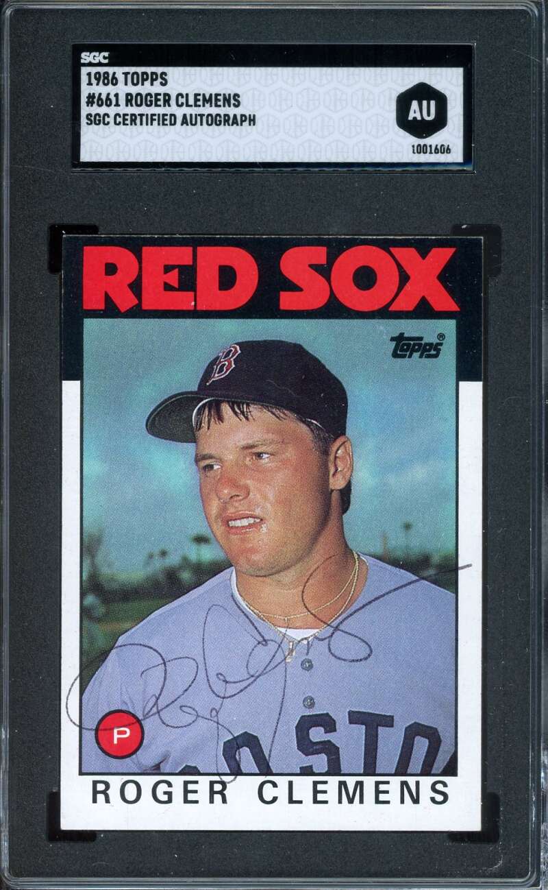 Roger Clemens SGC Coa Vintage Signed 1986 Topps Autograph