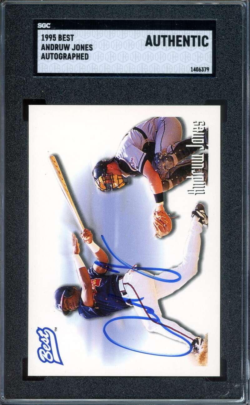 Andrew Jones SGC Coa Signed 1995 Best Rookie Autograph