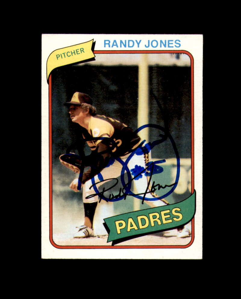 Randy Jones Signed 1980 Topps San Diego Padres Autographed