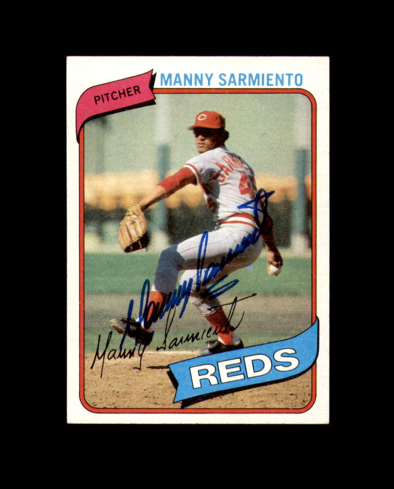 Manny Sarmiento Signed 1980 Topps Cincinnati Reds Autograph
