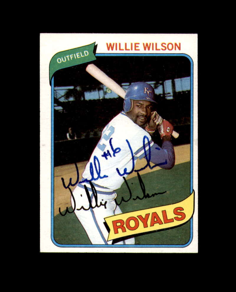 Willie Wilson Signed 1980 Topps Kansas City Royals Autograph