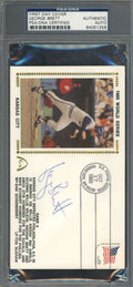 George Brett PSA DNA Signed 1980 First Day Cover Cache FDC 1980 World Series Autograph