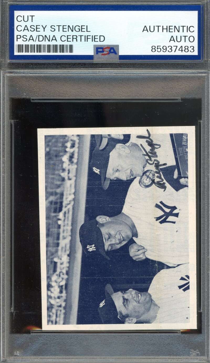 Casey Stengel PSA DNA Autograph 2x3 Photo Signed