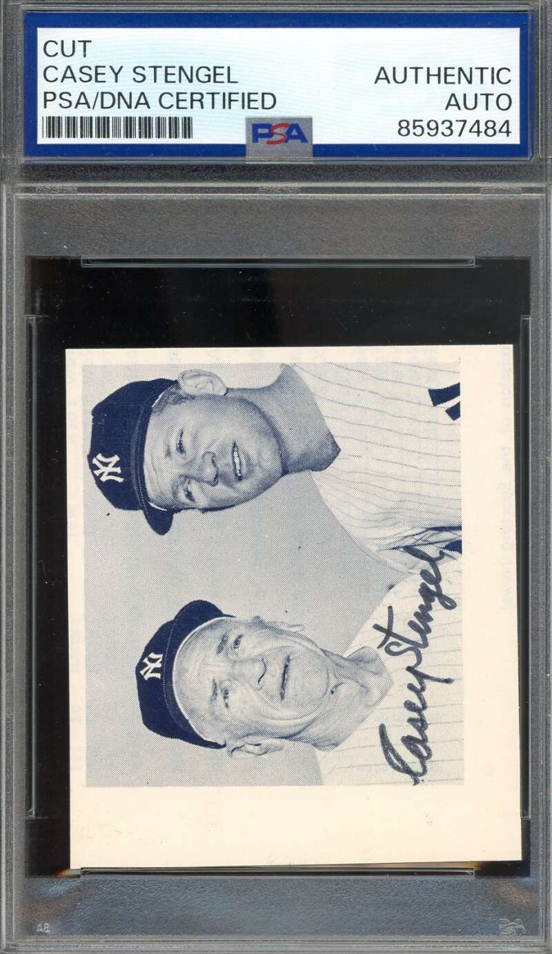 Casey Stengel PSA DNA Autographed 2x3 Photo Signed