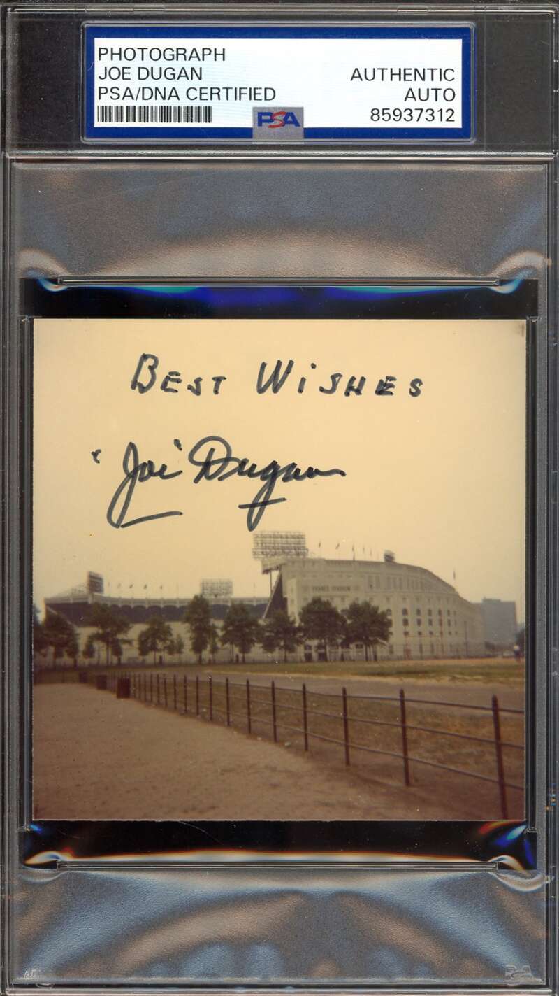 Joe Dugan PSA DNA Signed 4x4 Original Yankees Stadium Photo Autograph