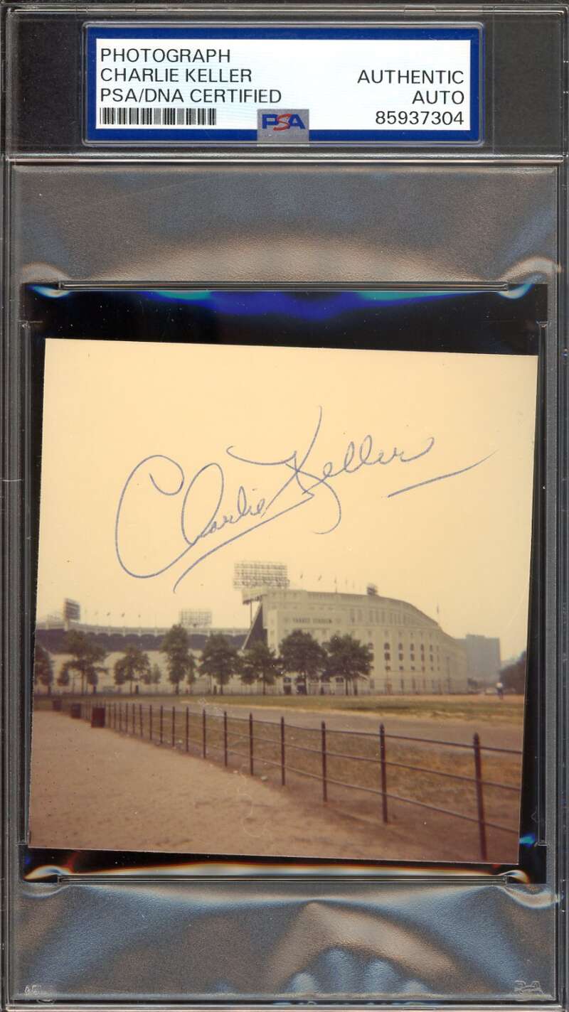 Charlie Keller PSA DNA Signed 4x4 Original Yankees Stadium Photo Autograph