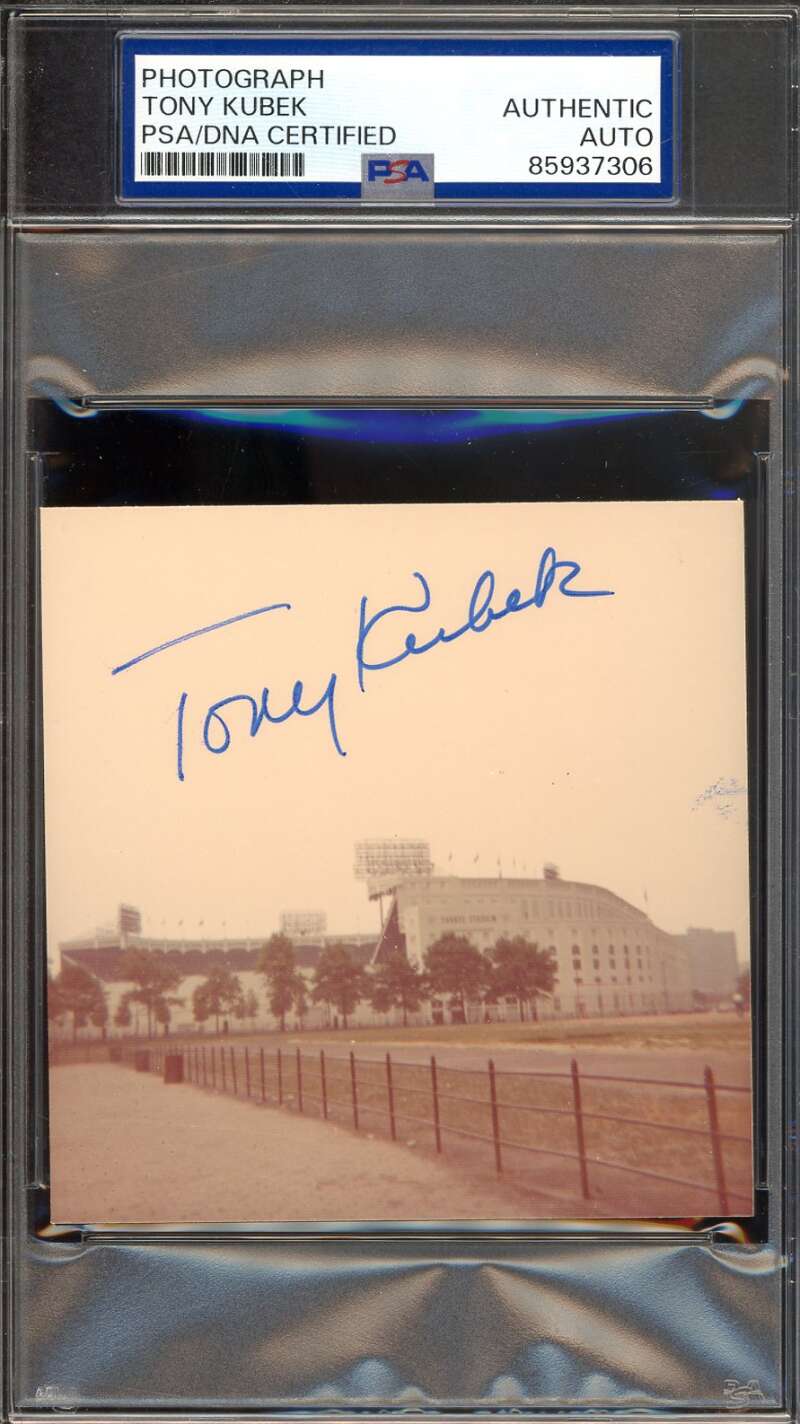 Tony Kubek PSA DNA Signed 4x4 Original Yankees Stadium Photo Autograph