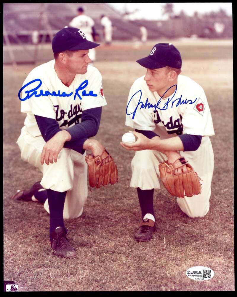 Preacher Roe Johnny Podres JSA Coa Signed 8x10 Photo Dodgers Autograph