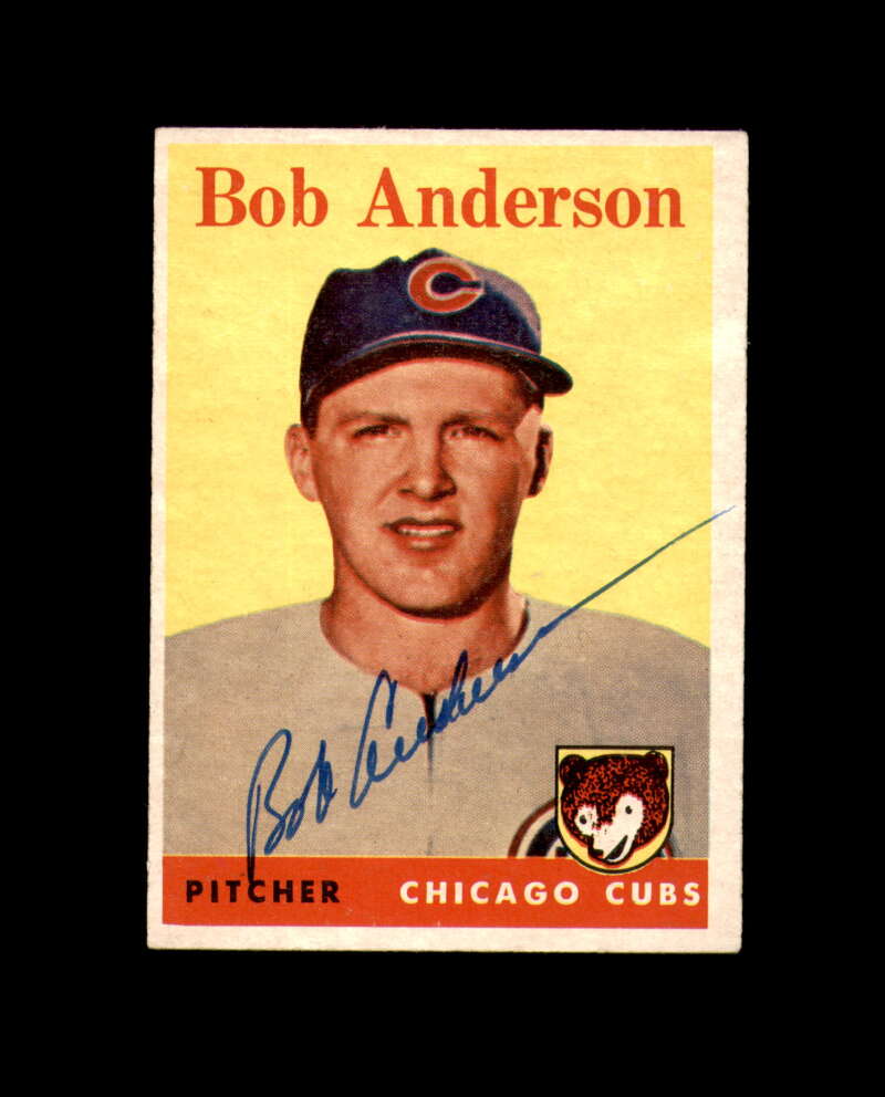 Bob Anderson Signed 1958 Topps Chicago Cubs Autograph