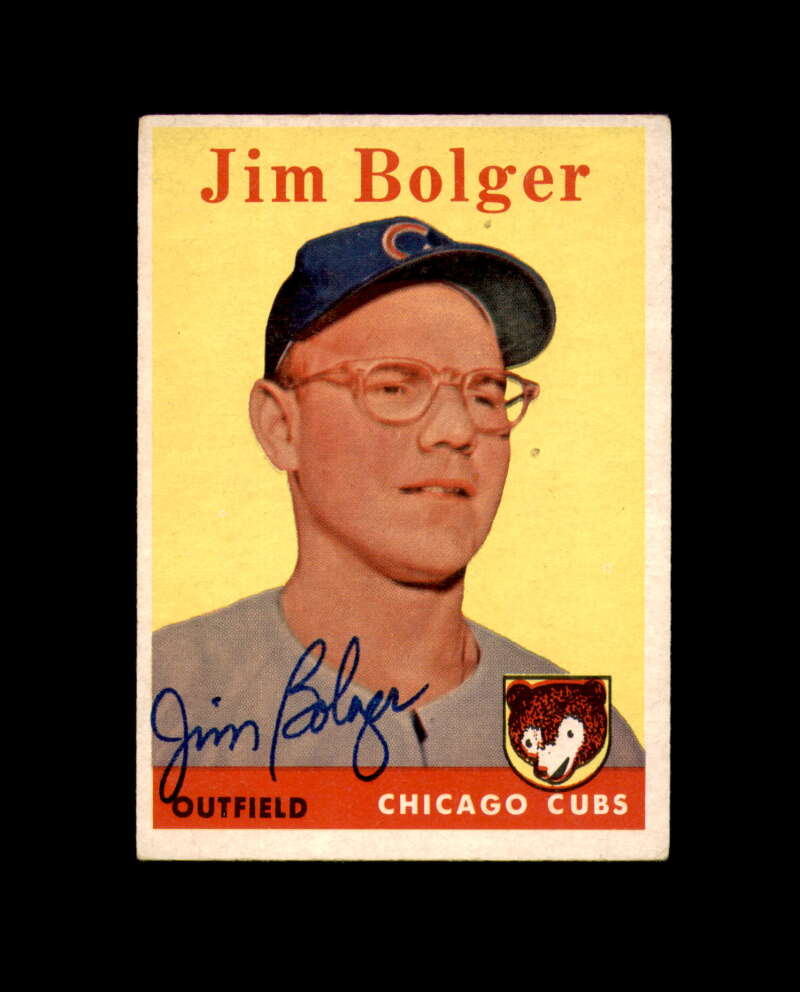 Jim Bolger Signed 1958 Topps Chicago Cubs Autograph