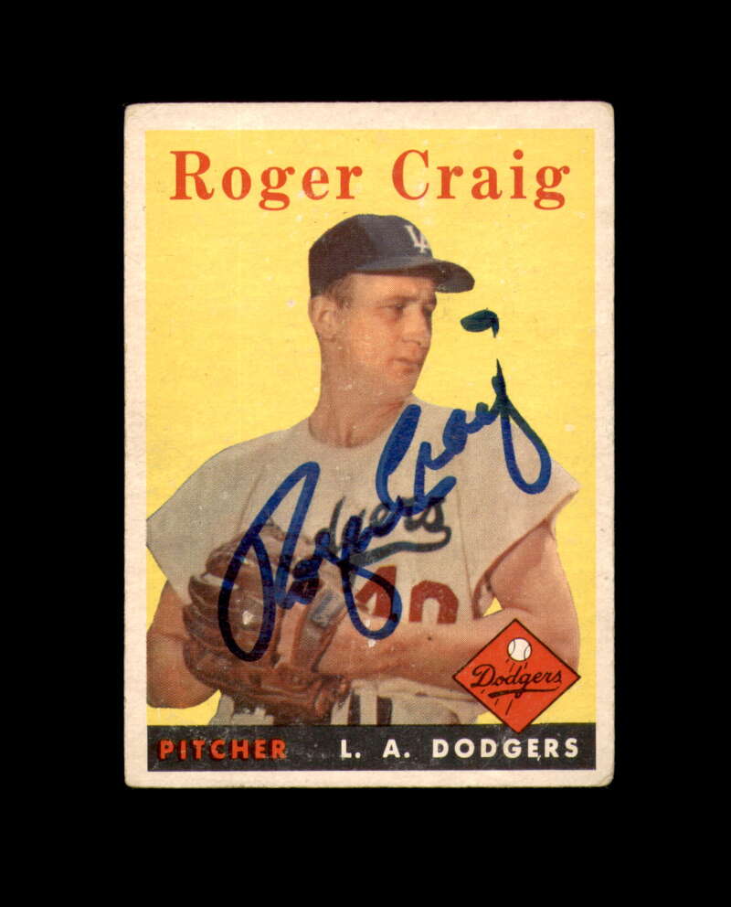 Roger Craig Signed 1958 Topps Los Angeles Dodgers Autograph