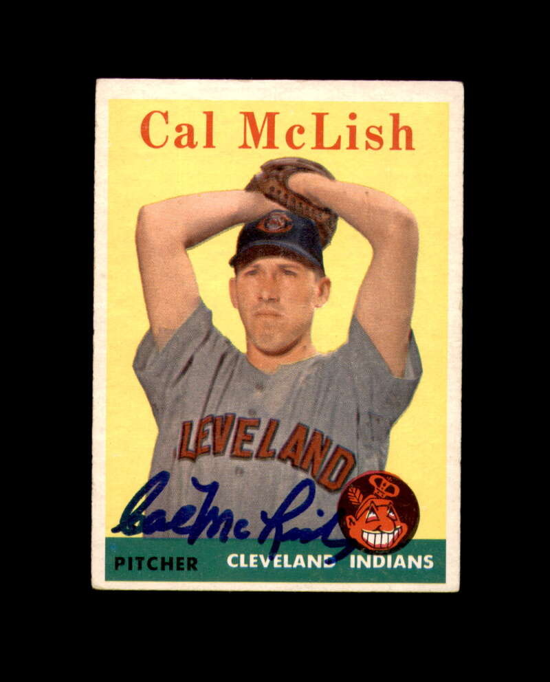 Cal McLish Signed 1958 Topps Cleveland Autograph